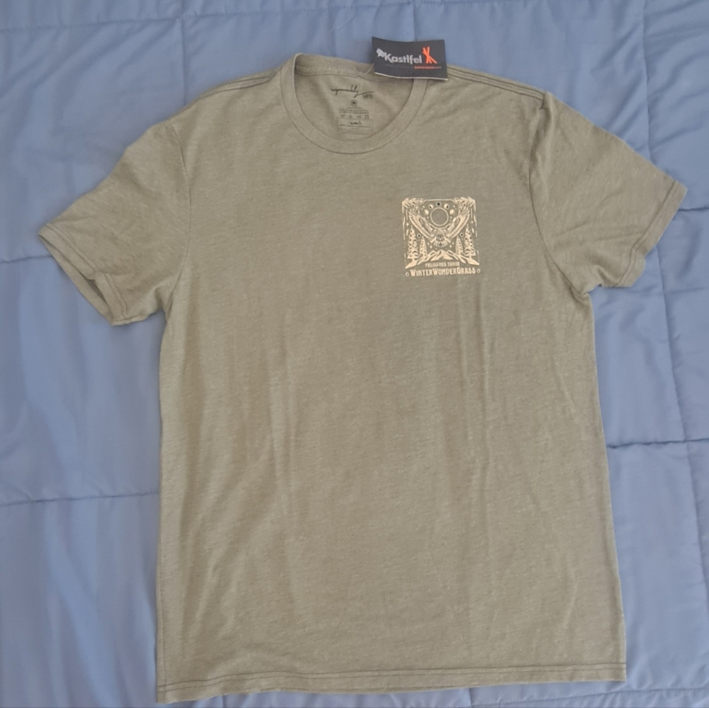 Khaki T-Shirt, WinterWondergrass Concert, Palisades Tahoe California.